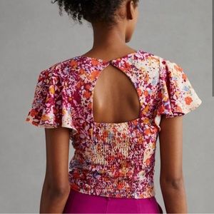 Anthropologie Flutter Wrap Top